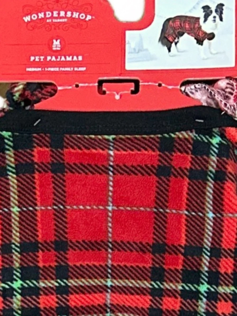 Wondershop Dog Pajamas Medium Red Plaid Fleece Christmas Holiday NWT